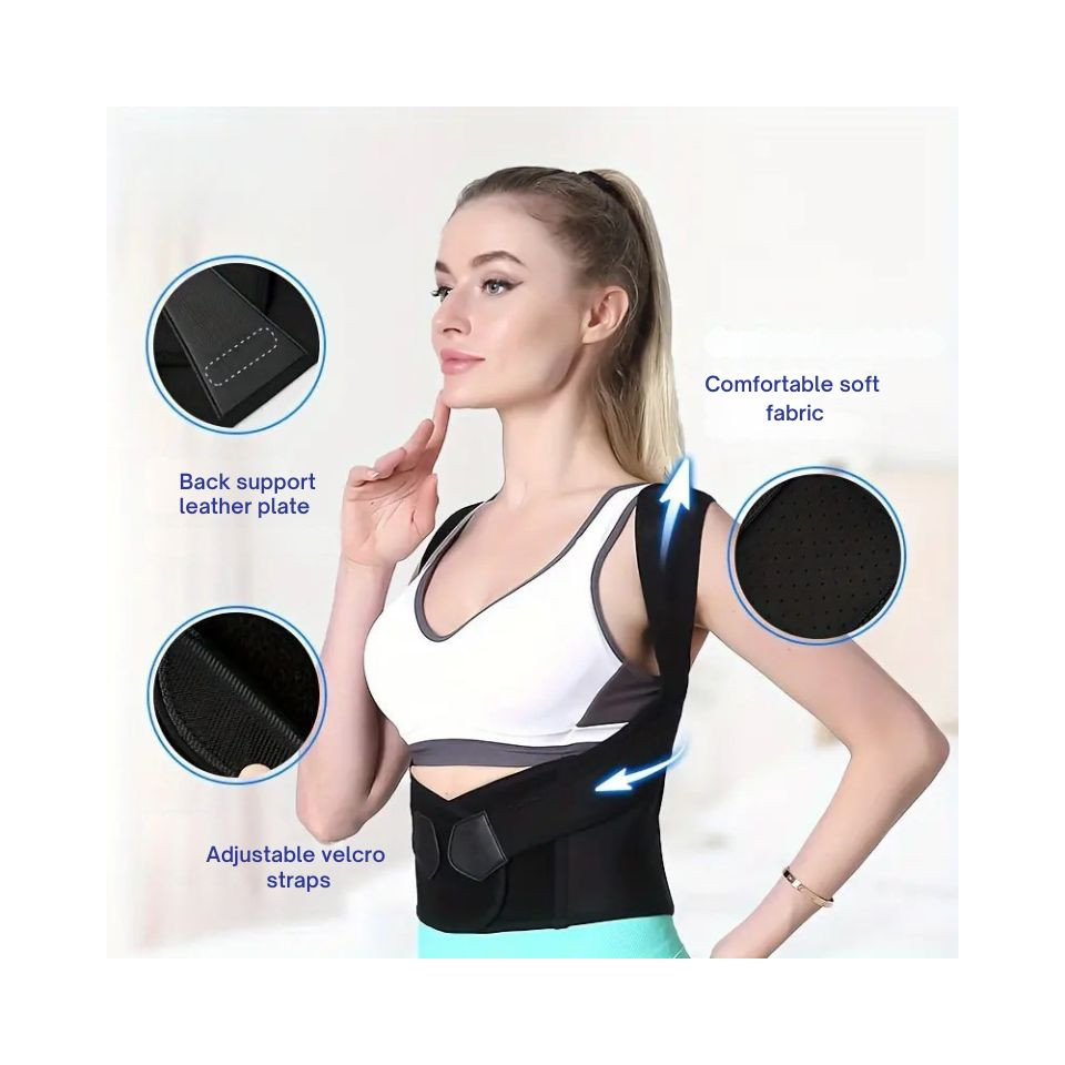Adjustable Back Posture Corrector with Waist Support.