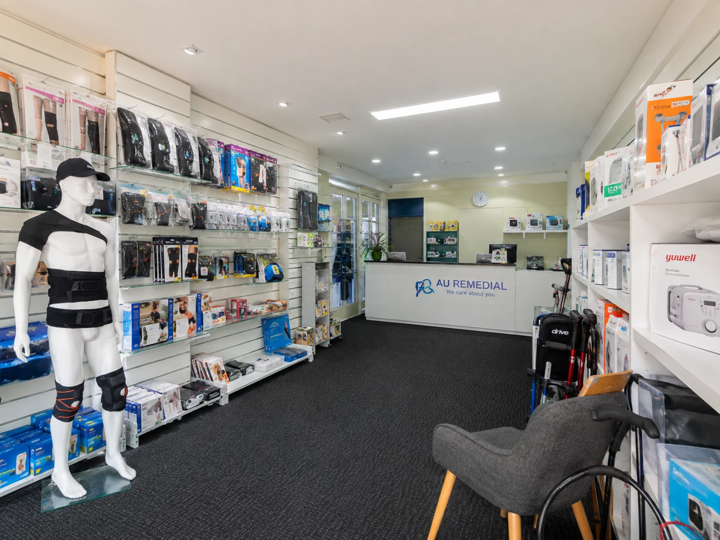 Inside the Au Remedial medical supply store in Southport, Gold Coast