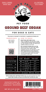 Oma's Pride Ground Beef Organ Meat 2 lb