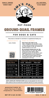 Oma's Pride Ground Quail Frames 2 lb