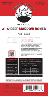 Oma's Pride 4" - 6" Beef Marrow Bones 10 lb Case