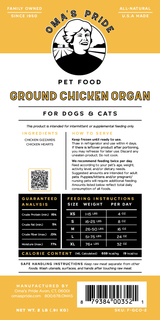 Oma's Pride Ground Chicken Organ 2 lb