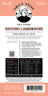 Oma's Pride Ground Lamb & Bone 2 lb