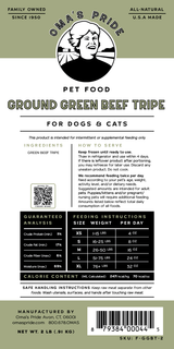 Oma's Pride Ground Green Beef Tripe 2 lb