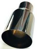MUFFLER TIP CHROMIUM BLACK FRONT HOLE 3.5 AND BACK HOLE 2.5.