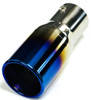 MUFFLER TIP STAINLESS STEEL/ BLUE FRONT HOLE 2.75 AND BACK HOLE 2.25