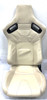 SPORT SEAT IMITATION LEATHER BEIGE ADJUSTABLE 2PC LEFT/RIGHT