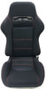SPORT SEAT FABRIC ADJUSTABLE BLACK WITH RED STITCH 2PC LEFT/RIGHT