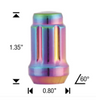 WHEEL LUG NUTS 6 SPLINE HEX 21 (13/16) 1/20 NEO CHROME