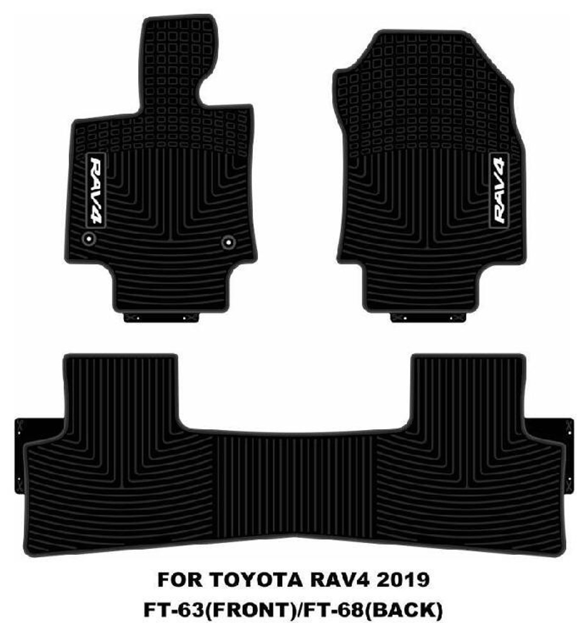 RUBBER MATS CUSTOM MADE BLACK RAV4 20202025 R Ortiz Auto