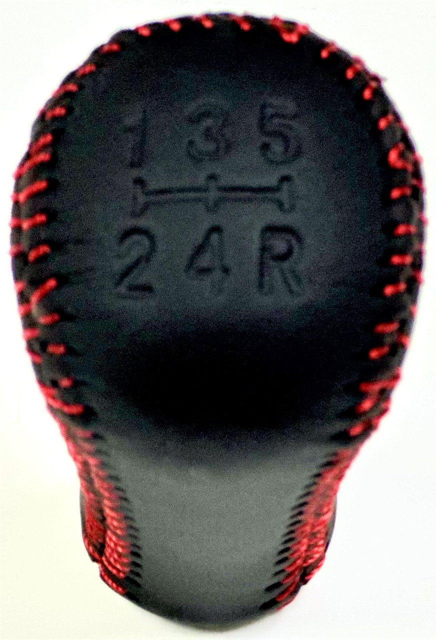 UNIVERSAL SHIFT KNOB TRD BLACK LEATHER WITH RED STITH