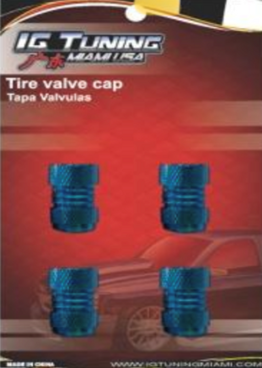 VALVE CAP PLAIN 4PCS BLUE