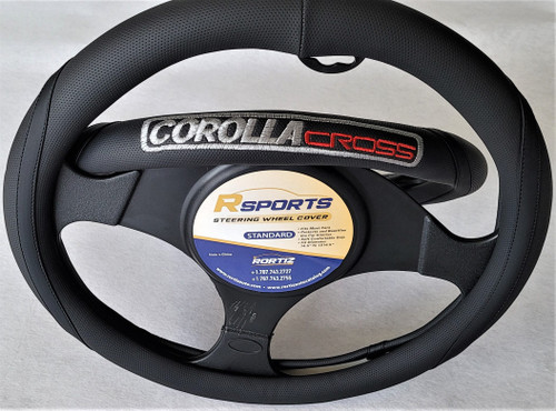 STEERING COVER COROLLA CROSS BLACK SILVER STITCH