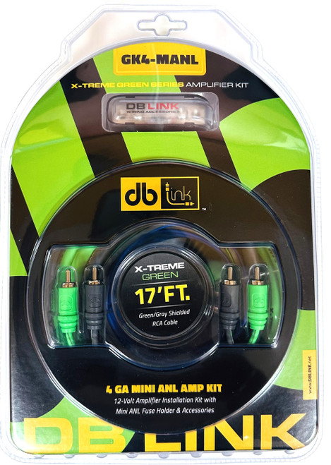 AMP KIT 4GA MINI ANL DB LINK X-TREME GREEN