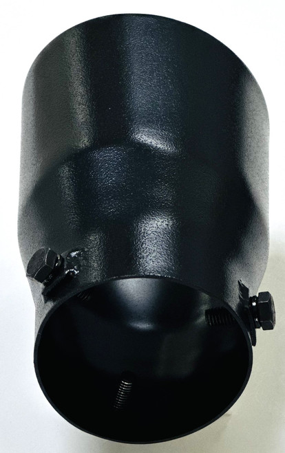 MUFFLER TIP BLACK POWDER COATING FRONT HOLE 3.25 AND BACK HOLE 2.5 INCH