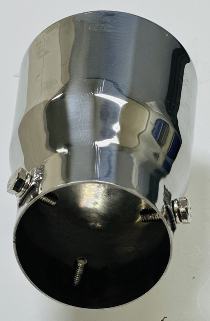 MUFFLER TIP STAINLEES STEEL POLISH FRONT HOLE 3.25 AND BACK HOLE 2.5 INCH