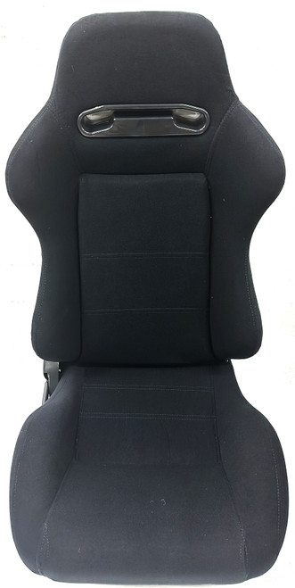 SPORT SEAT FABRIC ADJUSTABLE BLACK WITH BLACK STITCH 2PC LEFT/RIGHT