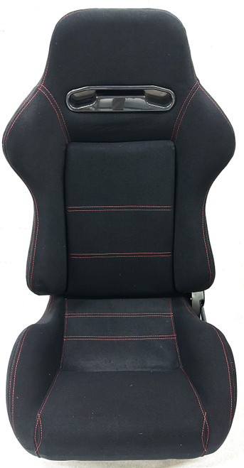 SPORT SEAT FABRIC ADJUSTABLE BLACK WITH RED STITCH 2PC LEFT/RIGHT