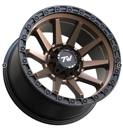 WHEEL T21 17X9 6X139.7 AND CB106.1 MATT BLACK LIP WITH BROZE SPOKE