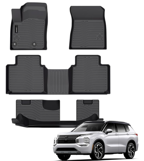 3D CUSTOM MADE FLOOR MATS MITSUBISHI OUTLANDER 2022-2025 BLACK