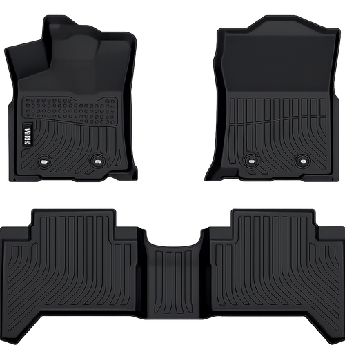 3D CUSTOM MADE FLOOR MATS TOYOTA TACOMA DOUBLE CAB 2018-2023 BLACK