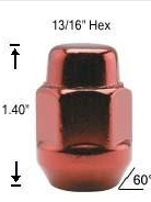 WHEEL LUG NUTS HEX 19MM (3/4) 12X1.5 1/20 CHROME