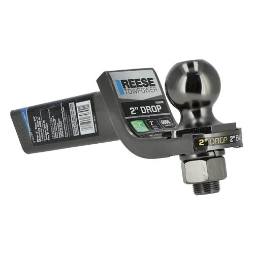 REESE BALL MOUNT 2'' INCH DROP WITH HITH BALL 2' BLACK NICKEL.