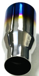MUFFLER TIP STAINLESS STEEL/ BLUE FRONT HOLE 2.75 AND BACK HOLE 2.25.