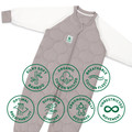 Sleepsuit / 2.5 Tog Long Sleeve / Dolphin Grey (Organic Cotton Quilted, Bamboo Lining)