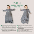 2-IN-1 Swaddle Transition Sleep Bag / Warm Weight 1.5 Tog / Navy