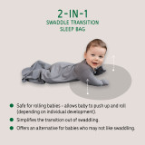 2-IN-1 Swaddle Transition Sleep Bag / Warm Weight 2.5 Tog / Grey