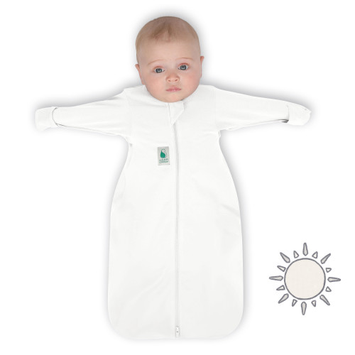 2-IN-1 Swaddle Transition Sleep Bag / Light Weight Bamboo / Bright White