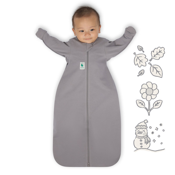 2-IN-1 Swaddle Transition Sleep Bag / Warm Weight 1.5 Tog / Grey