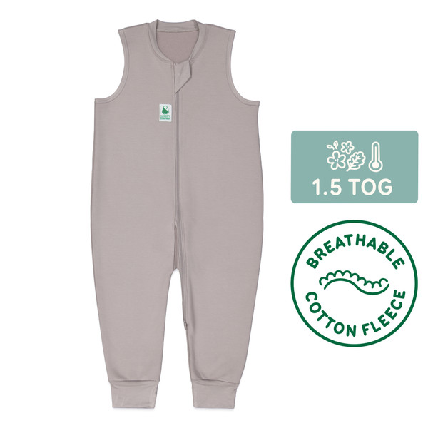 Sleepsuit / 1.5 Tog Sleeveless / Dolphin Grey (Cotton Fleece)
