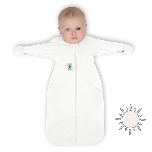2-IN-1 Swaddle Transition Sleep Bag / Light Weight Bamboo / Bright White