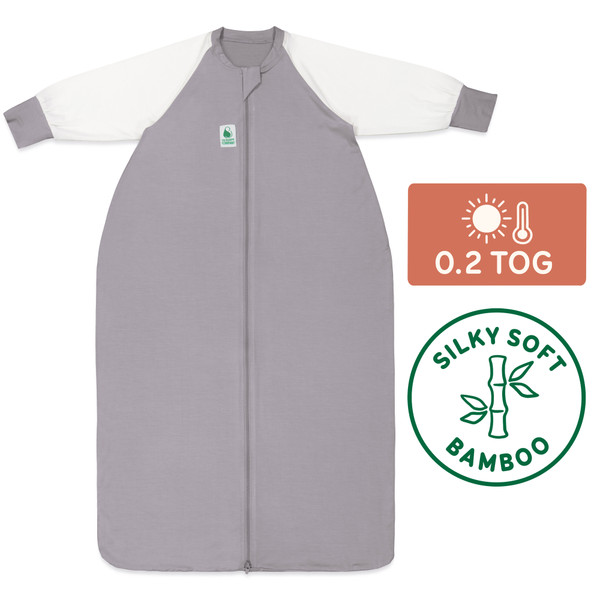 Sleeping Bag / 0.2 Tog Long Sleeve / Grey (Bamboo)