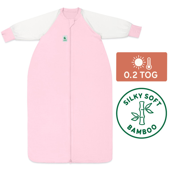 Sleeping Bag / 0.2 Tog Long Sleeve / Pink (Bamboo)