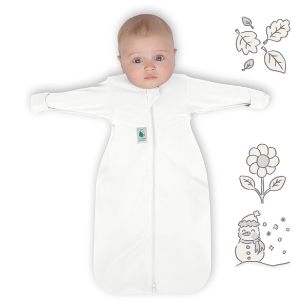 2-IN-1 Swaddle Transition Sleep Bag / Warm Weight 1.5 Tog / Bright White