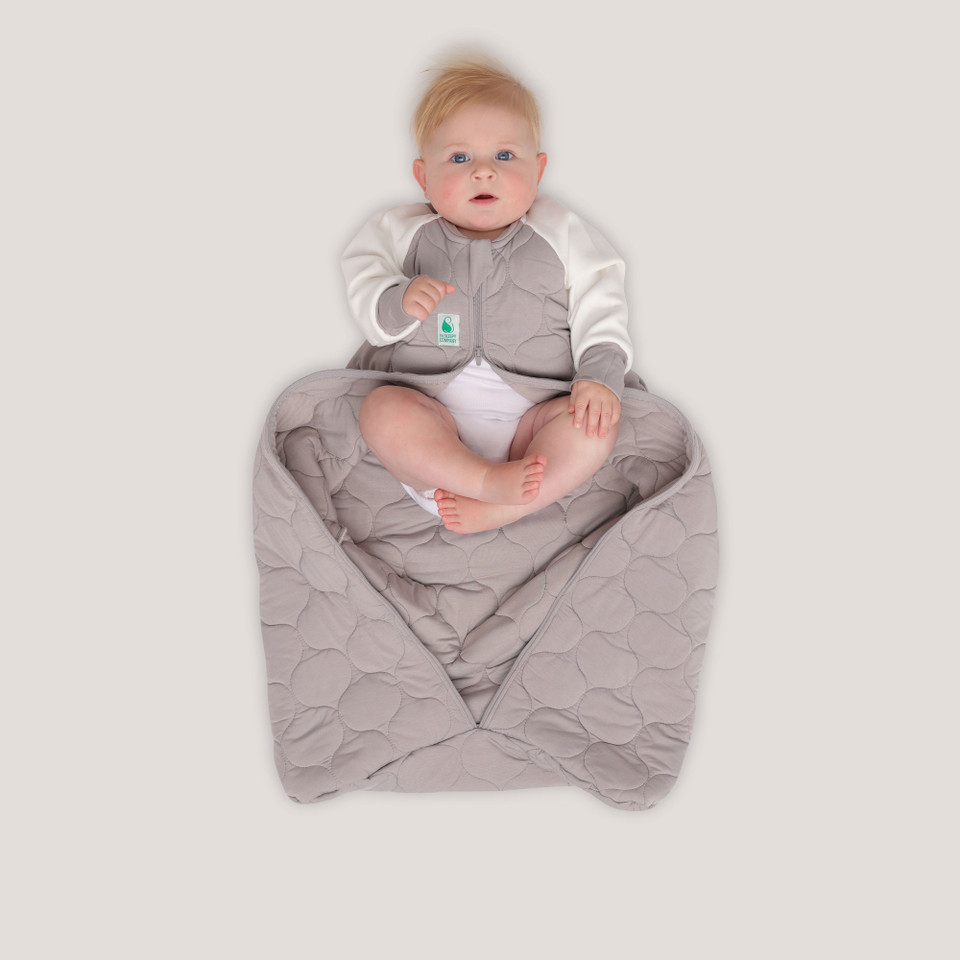 Sleeping Bag / 2.5 Tog Long Sleeve / Dolphin Grey (Organic Cotton Quilted, Bamboo Lining)