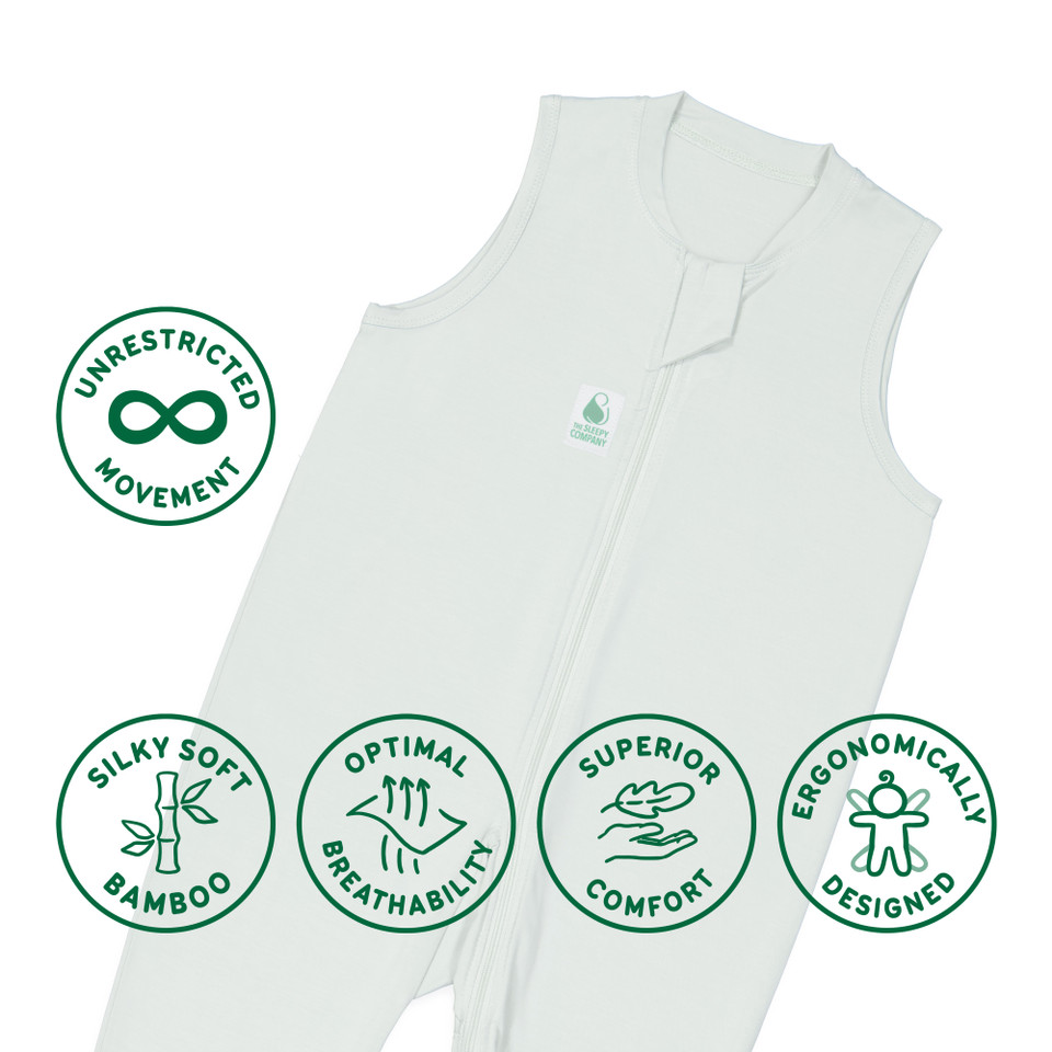 Sleepsuit / 0.2 Tog Sleeveless / Jade Mist (Bamboo)