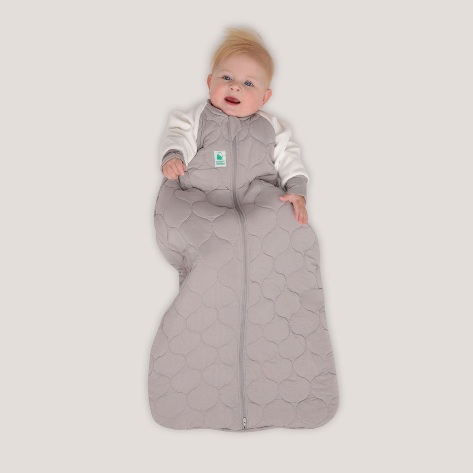 Sleeping Bag / 3.5 Tog Long Sleeve / Grey (Organic Cotton Quilted, Bamboo Lining)