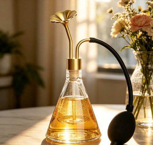 Aromatherapy Glass & Brass Tester with Puffer