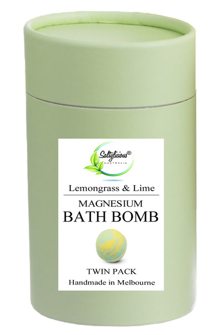 Lemongrass & Lime Magnesium Bath Bombs Twin Gift Pack 6 Units
