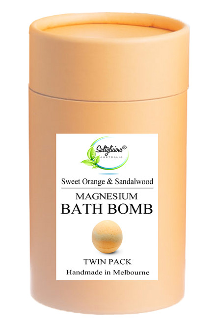Sweet Orange & Sandalwood Magnesium Bath Bomb Twin Pack 6 Units