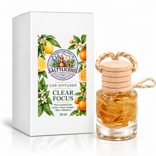 Clear Focus Car Diffuser With Pure Essential Oils
