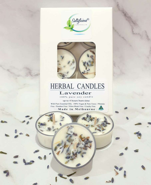 Lavender Herbal Tealights Six