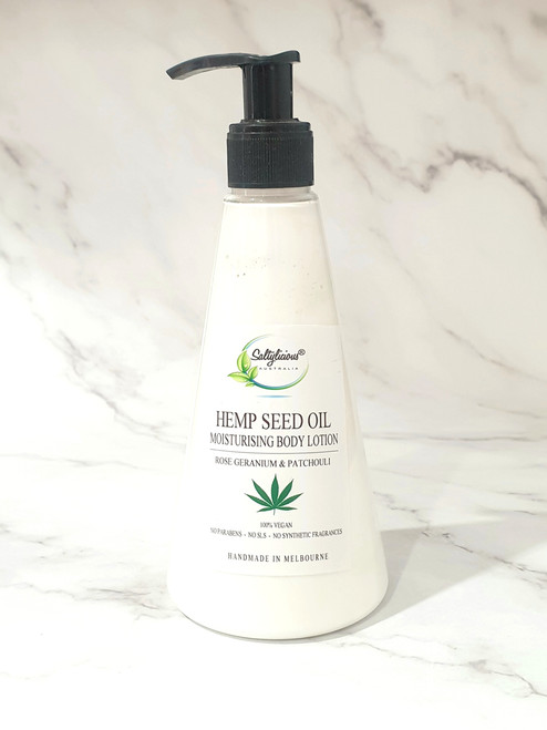 Hemp Seed Oil Body Lotion With Rose Geranium & Patchouli