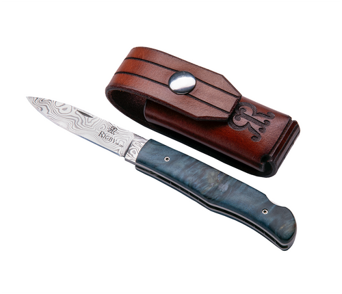Rigby Laungwa Folding Knife Damascus Blade