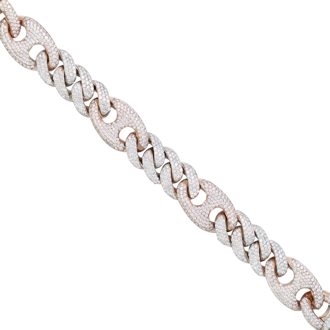 Diamond Link & Anchor Chain Bracelet