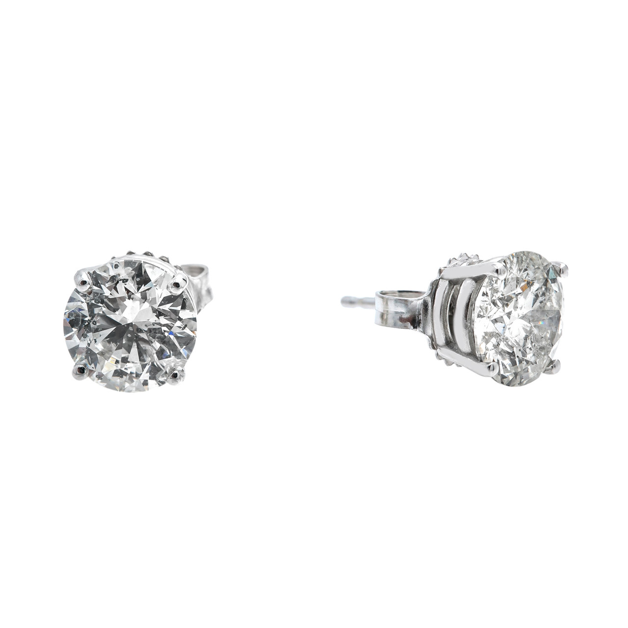 3Ct Round Cut Moissanite Diamond Solitaire Stud Earrings 14K White Gold  Finish | eBay